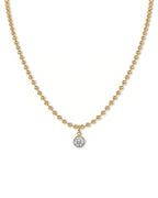 Serene Note – Lab Solitaire Diamond Beaded Necklace