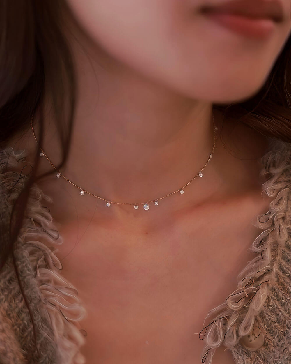 Stella Flow – 11 Diamonds Bead Necklace