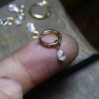 Nova Drop – Pear Drilled Diamond Earring