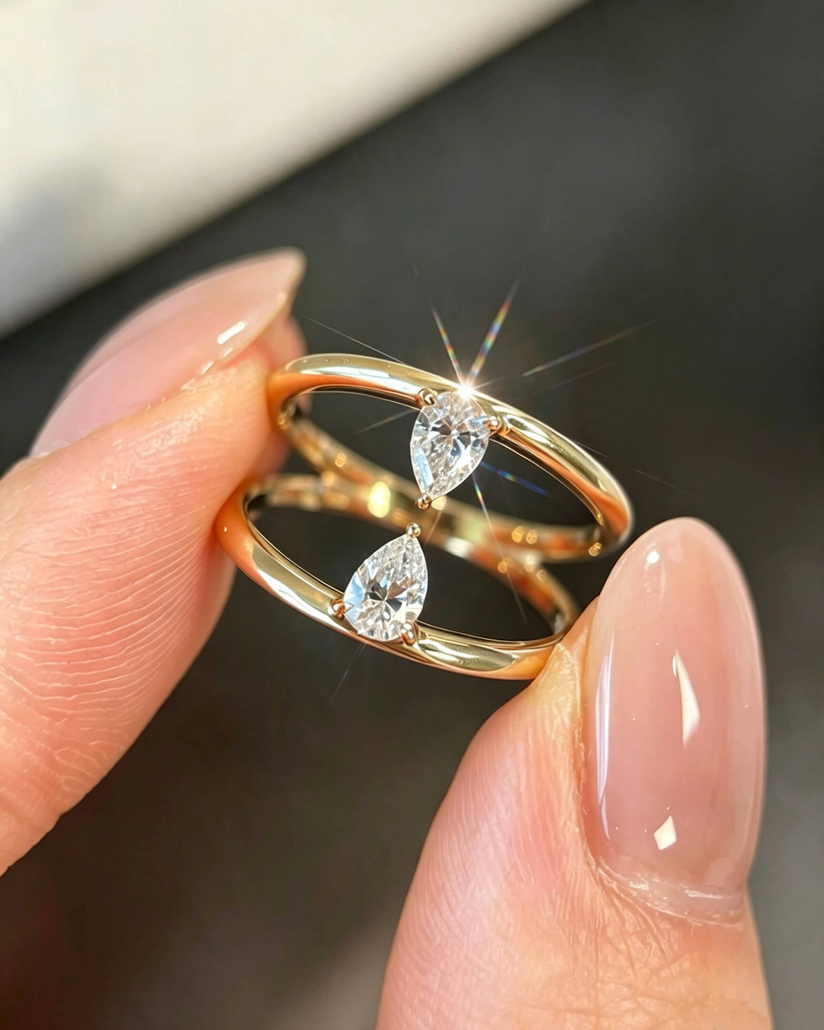 Marlow Twin Pear Diamond Ring