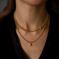 Vanya Orbit - 0.5ct Lab Diamond Beaded Necklace