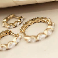 Vela Loop – Marquise Diamond Huggie Earrings