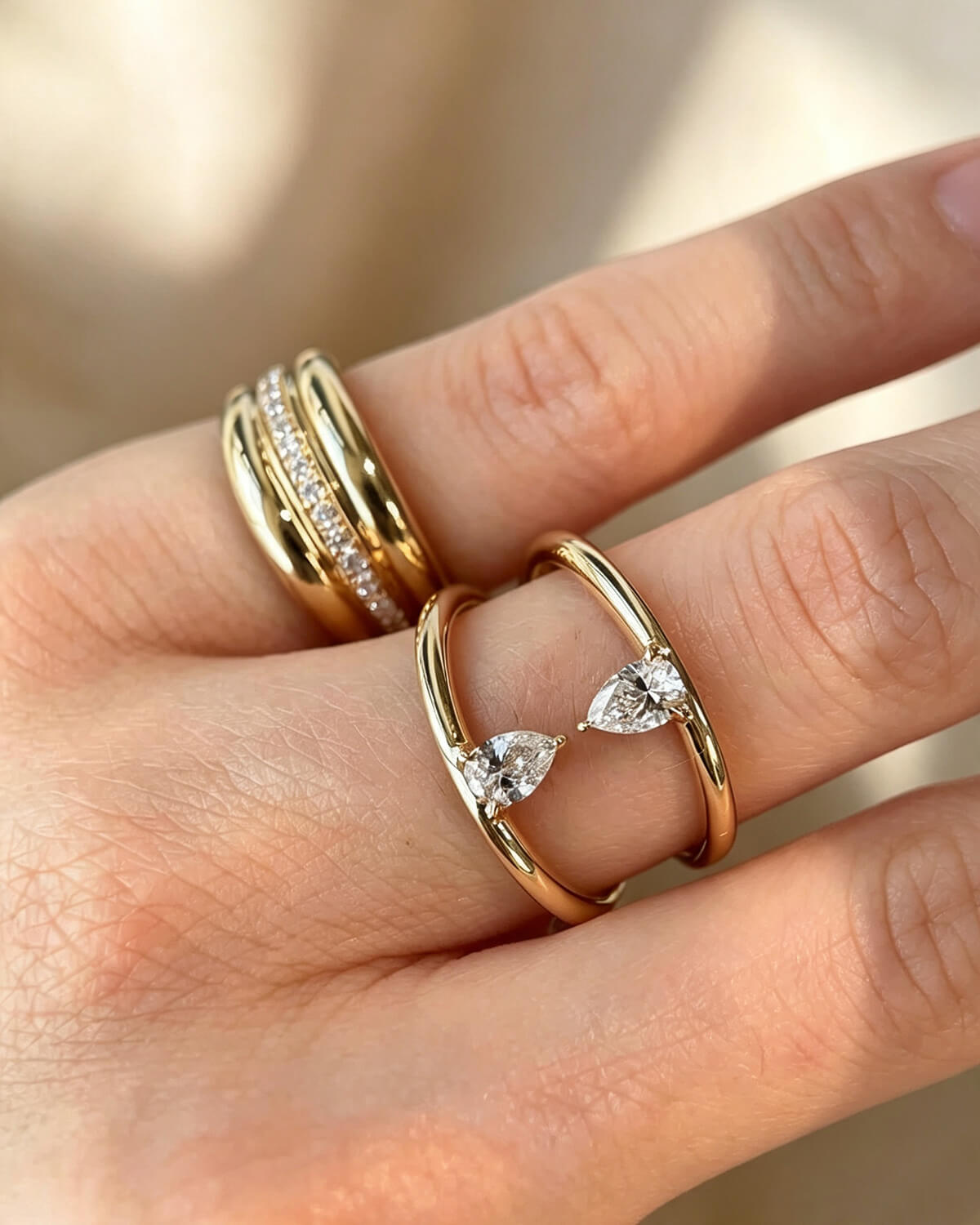 Marlow Twin Pear Diamond Ring