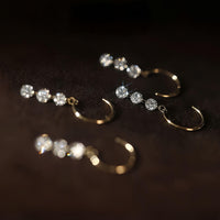 Serein Trio – Three Drilled Diamond Drop Earrings