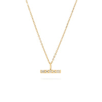 Aveline Small Diamond T Bar Necklace