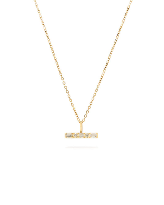 Aveline Small Diamond T Bar Necklace