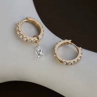 Nova Drop – Pear Drilled Diamond Earring