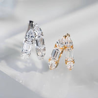 Sora Embrace – Emerald & Pear Cut Huggie Earrings
