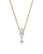 Stellar Drop – Marquise & Round Diamond Pendant Necklace