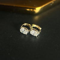 Dual Gleam – Pear & Radiant Diamond Huggie Earrings