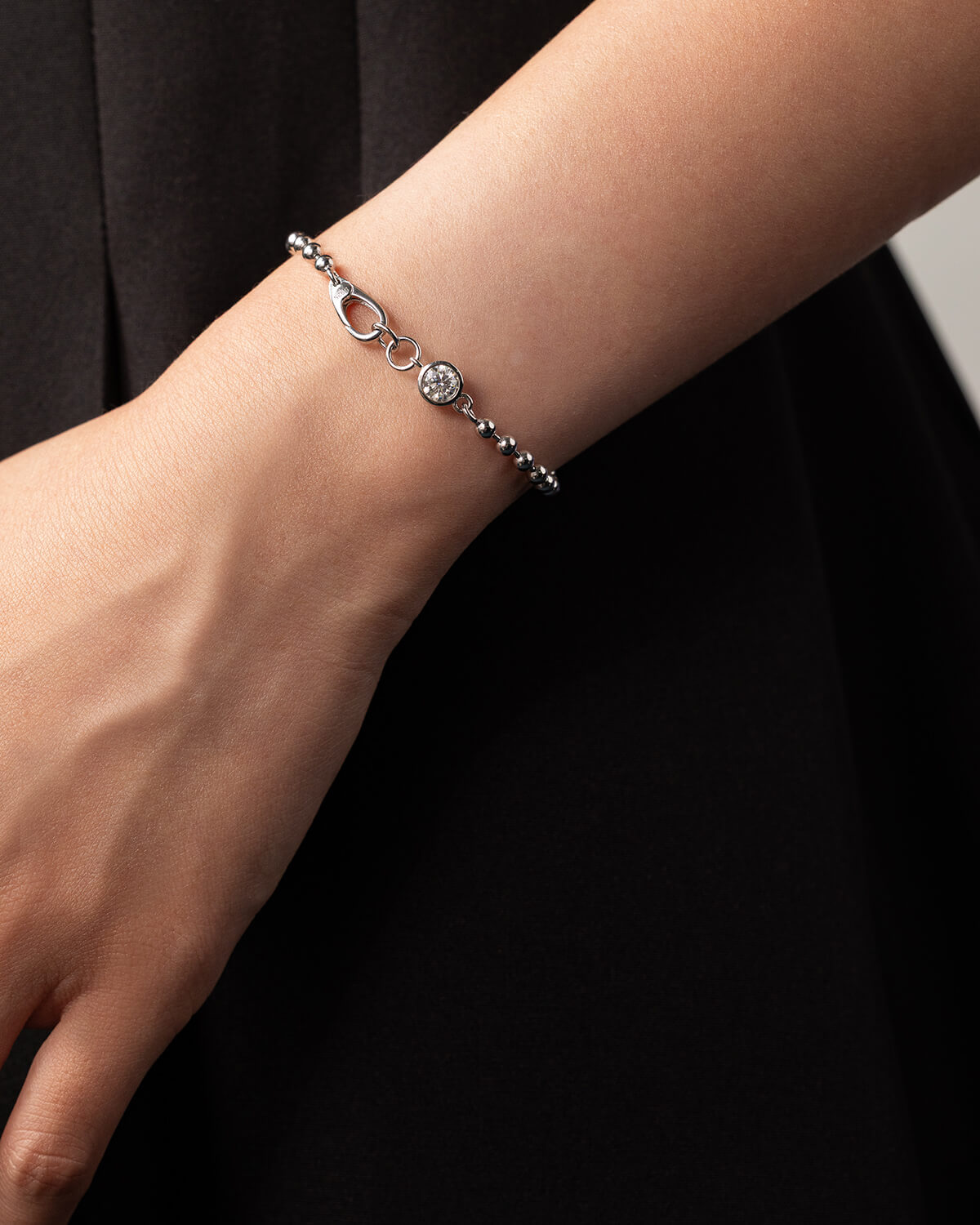 Kiora Bezel Diamond Bead Bracelet