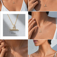 Vela Princess Lab Diamond T Bar Pendant