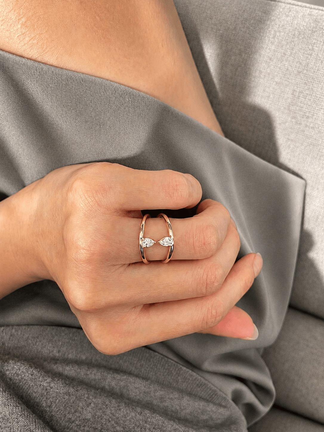 Marlow Twin Pear Diamond Ring
