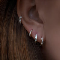 Sora Embrace – Emerald & Pear Cut Huggie Earrings