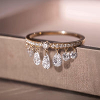 Luna Drip – Pear Shaped Drilled Diamond Ring