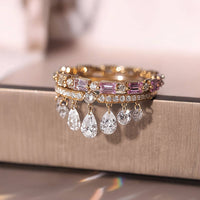Luna Drip – Pear Shaped Drilled Diamond Ring