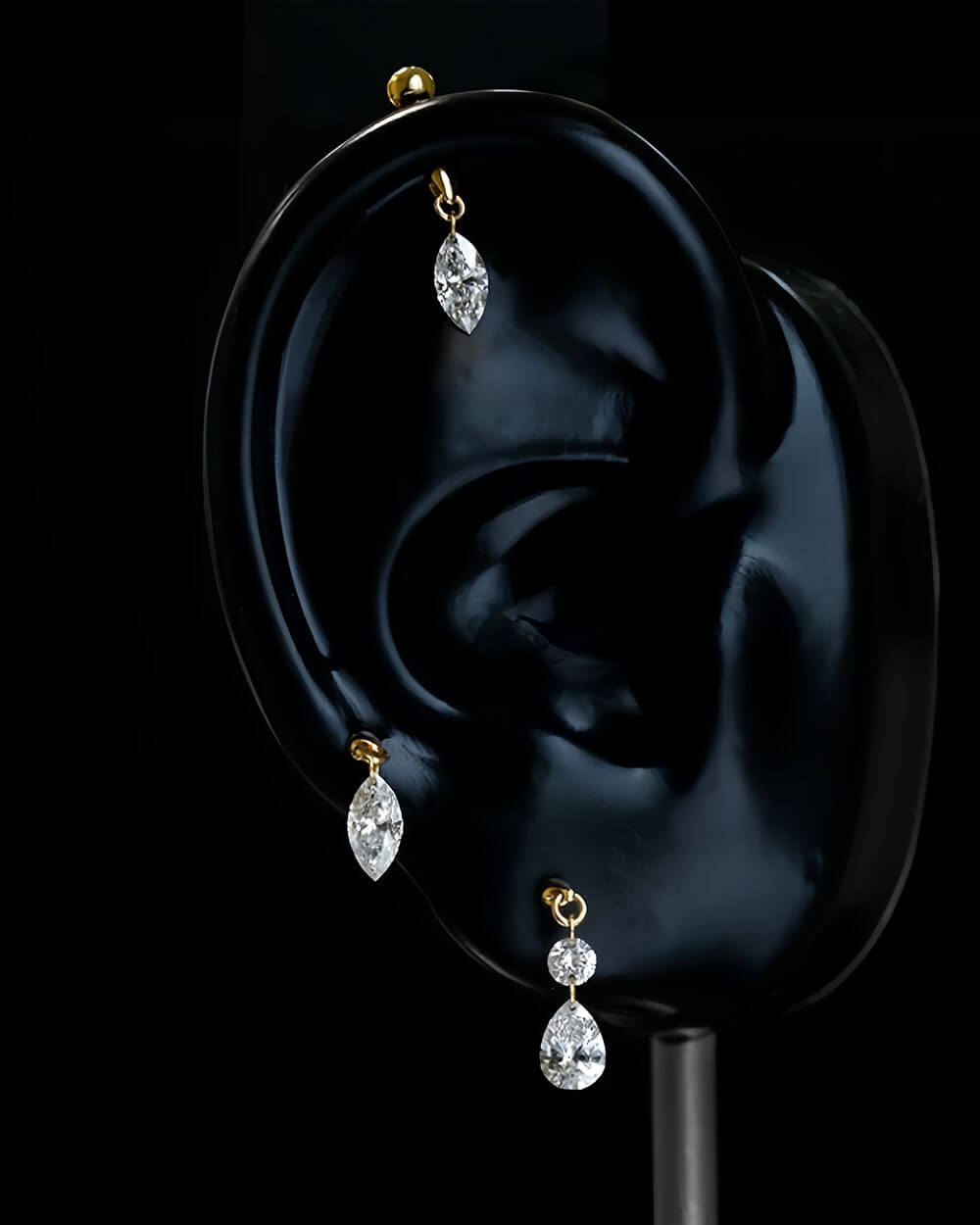 Mira Shapes – Drilled Lab Diamond Stud Earrings