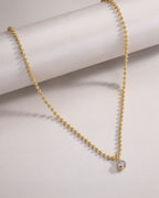 Serene Note – Lab Solitaire Diamond Beaded Necklace
