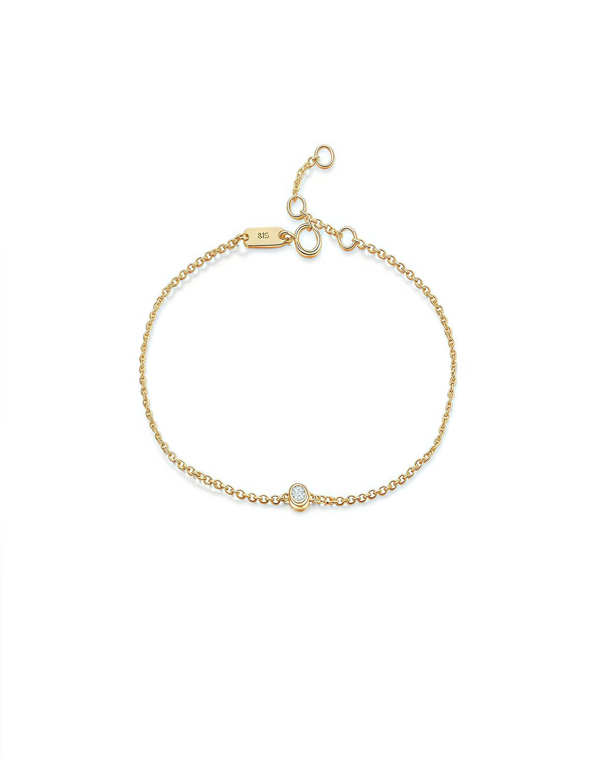 Radiant Dot – Minimalist Gold and Diamond Bracelet