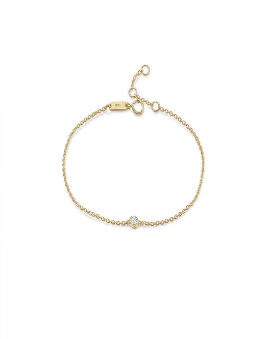 Radiant Dot – Minimalist Gold and Diamond Bracelet