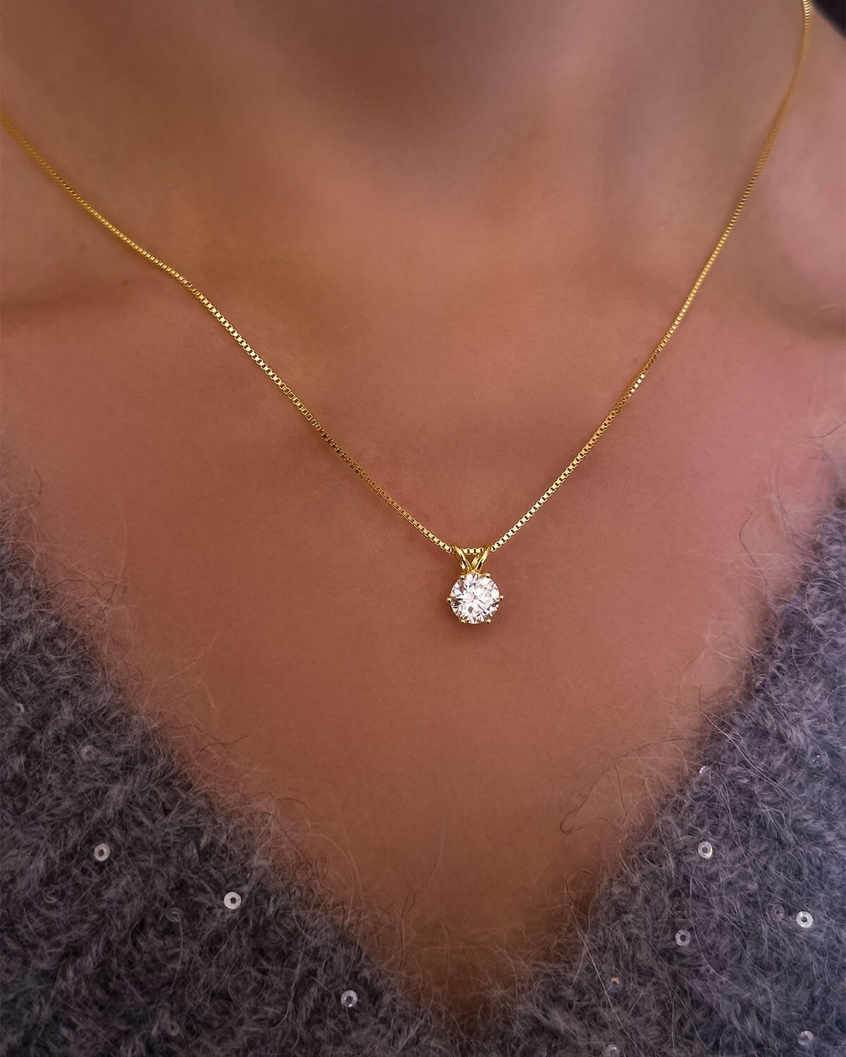 Solo Spark -1 Carat Solitaire Diamond Necklace