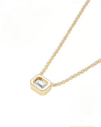 Asteria Glow – Emerald Cut Solitaire Necklace