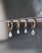 Nova Drop – Pear Drilled Diamond Earring