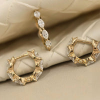 Vela Loop – Marquise Diamond Huggie Earrings