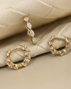 Vela Loop – Marquise Diamond Huggie Earrings