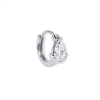 Dual Gleam – Pear & Radiant Diamond Huggie Earrings
