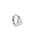 Dual Gleam – Pear & Radiant Diamond Huggie Earrings