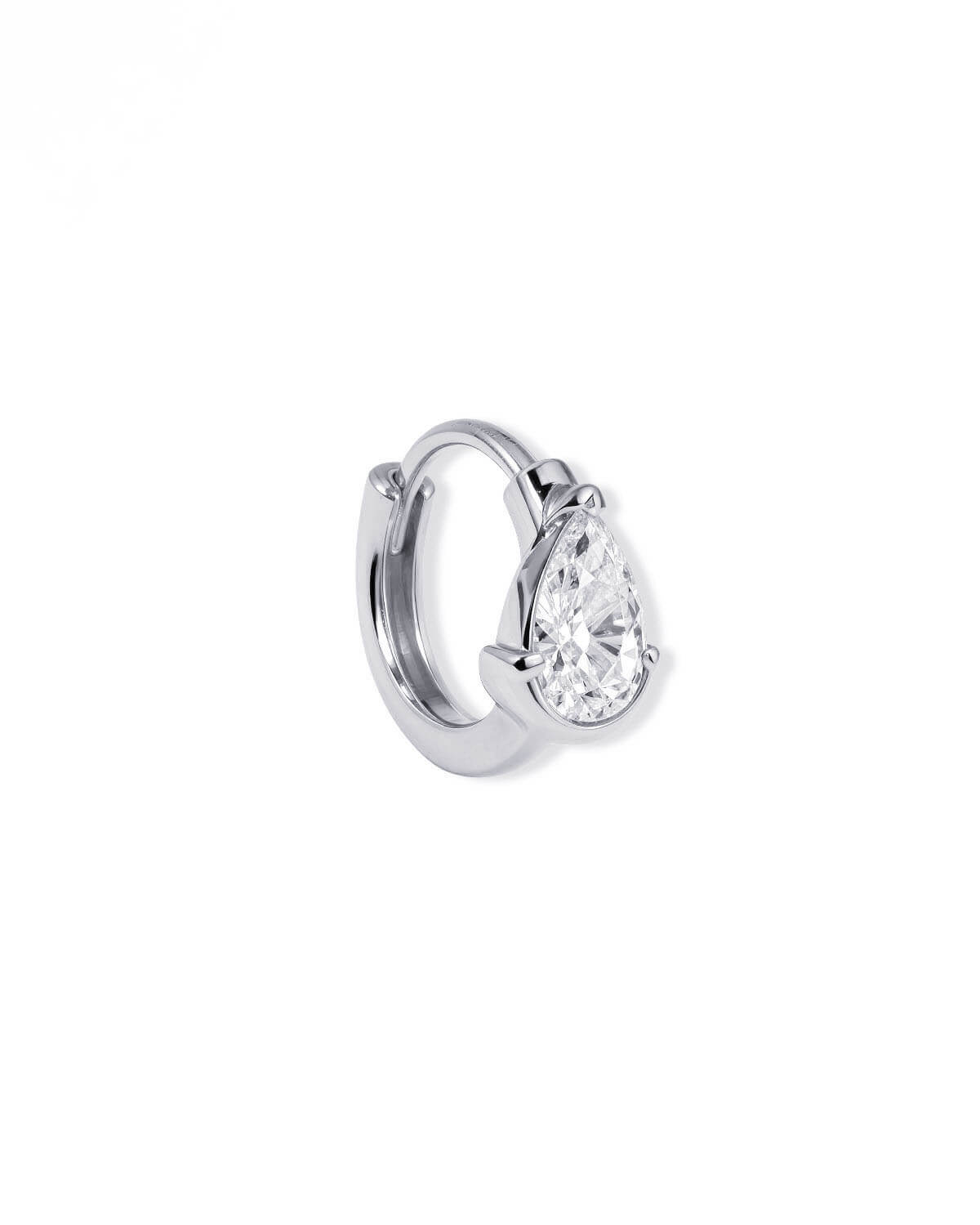 Dual Gleam – Pear & Radiant Diamond Huggie Earrings