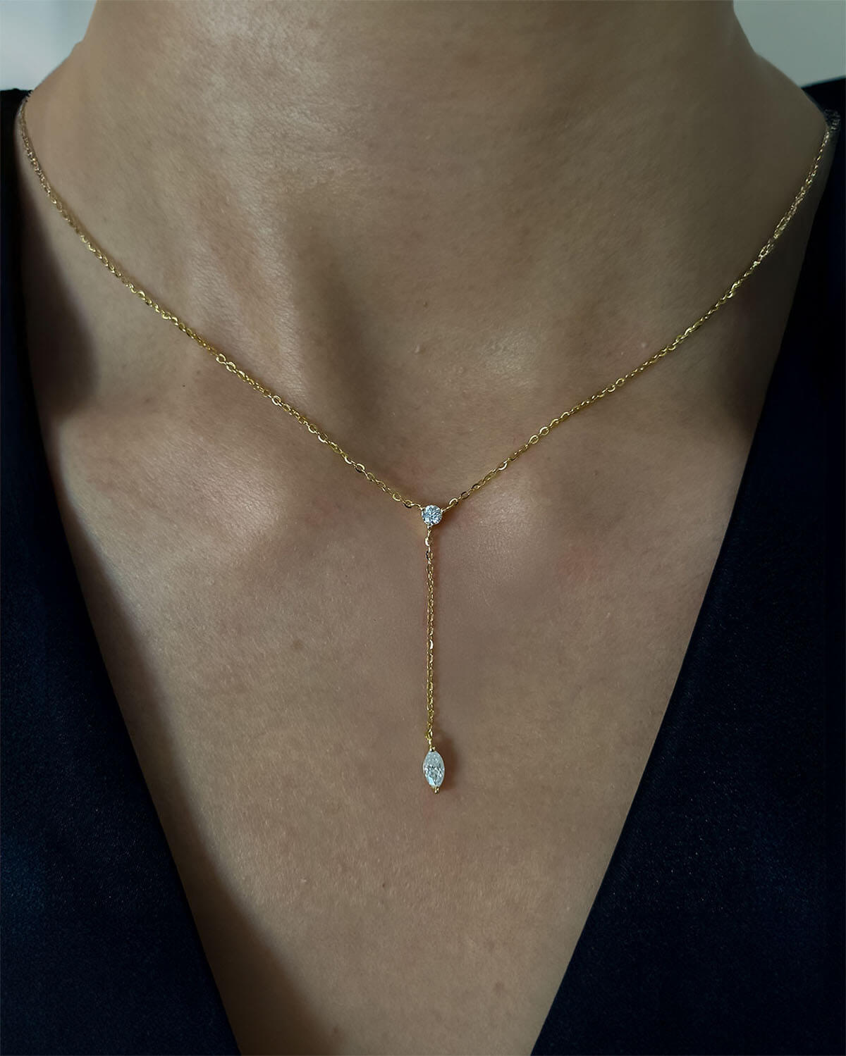 Cascade Line – Vertical Drop Necklace