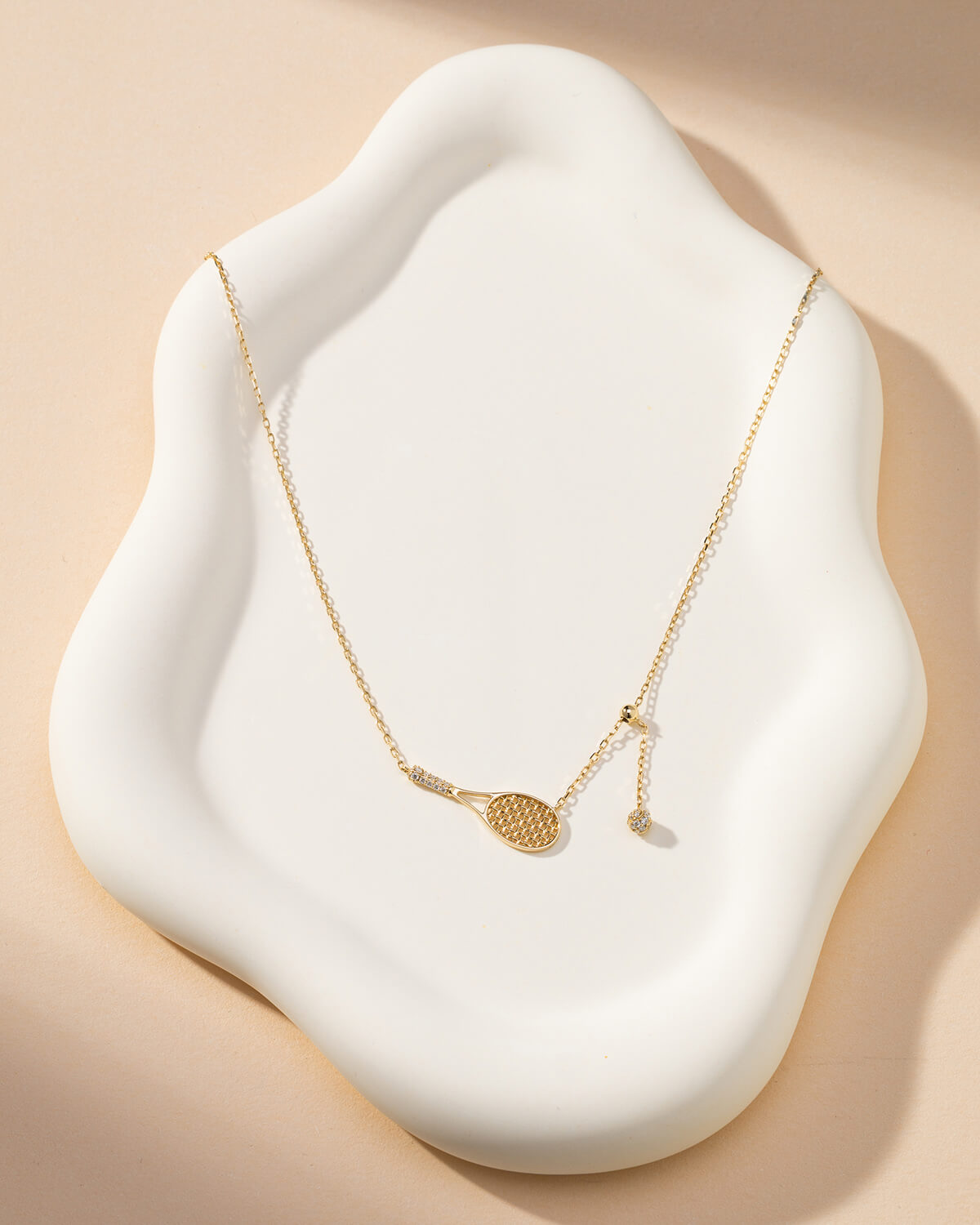Solea Diamond Tennis Racket Necklace