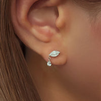 Serein Drop – Marquise Diamond Stud Earrings with Pear Dangle
