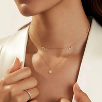 Halo Drift – Twelve Diamond Drilled Necklace