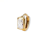 Dual Gleam – Pear & Radiant Diamond Huggie Earrings