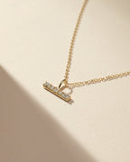 Aveline Small Diamond T Bar Necklace