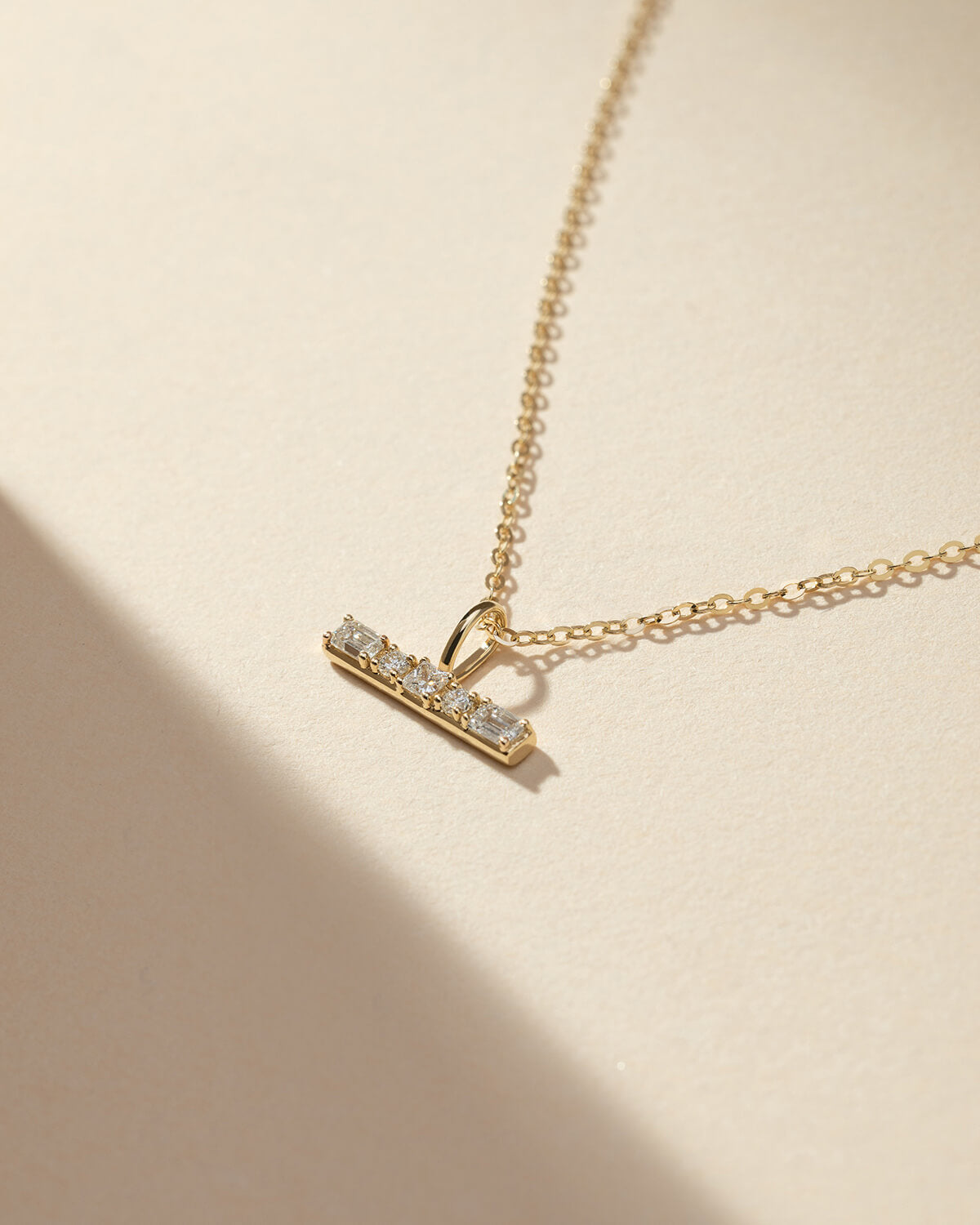 Aveline Small Diamond T Bar Necklace