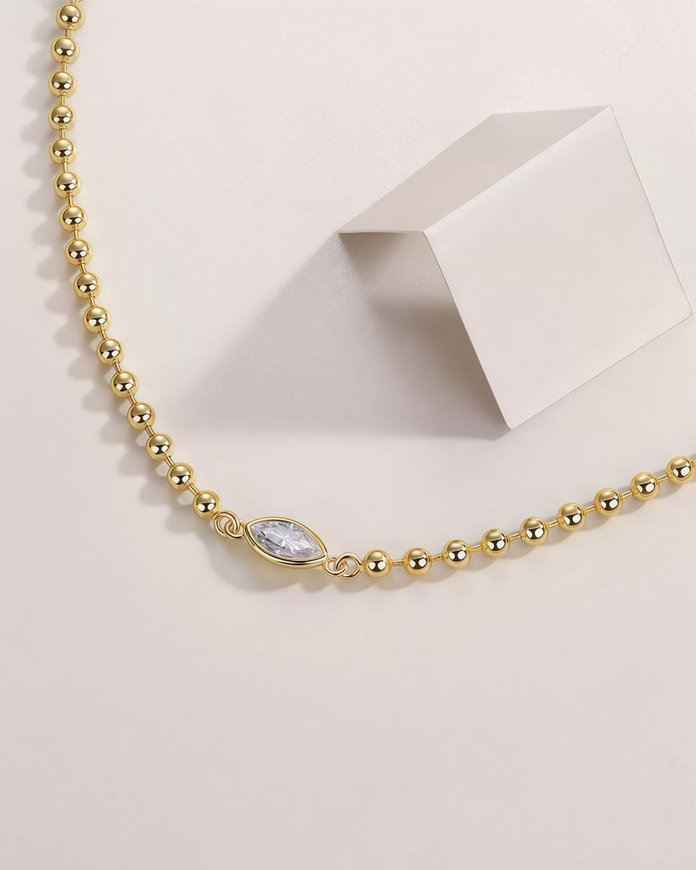 Vanya Orbit - 0.5ct Lab Diamond Beaded Necklace