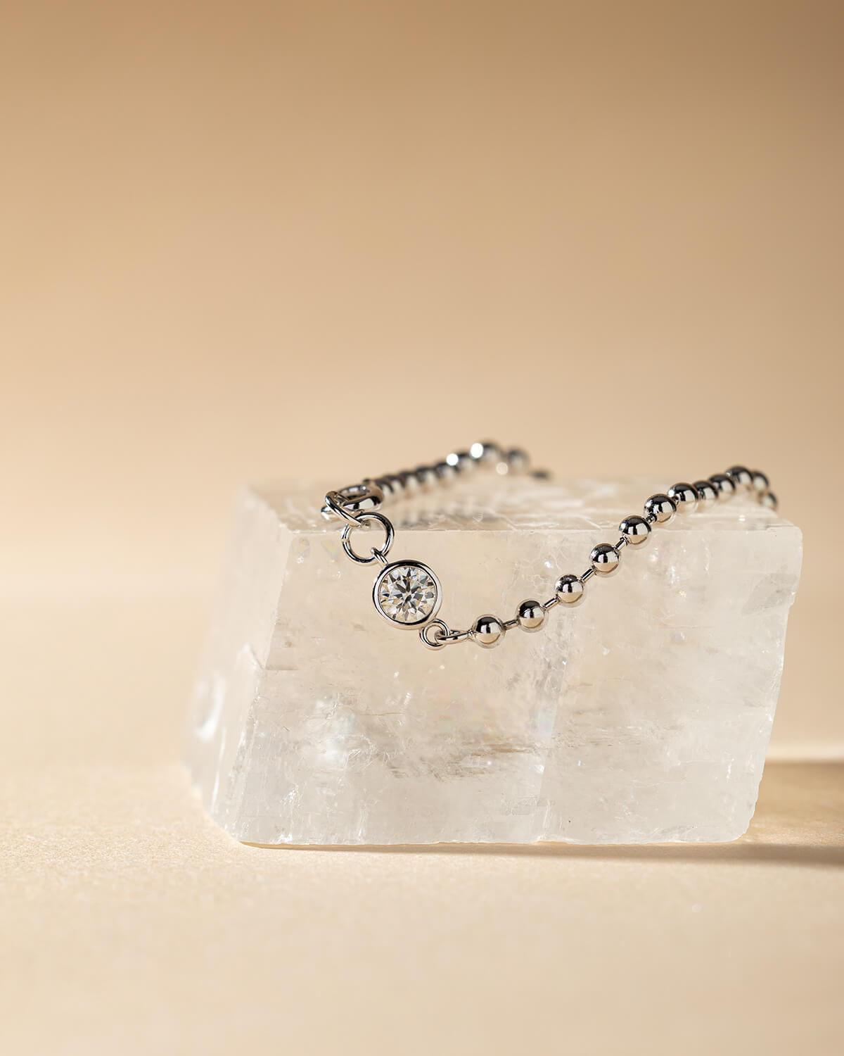 Kiora Bezel Diamond Bead Bracelet