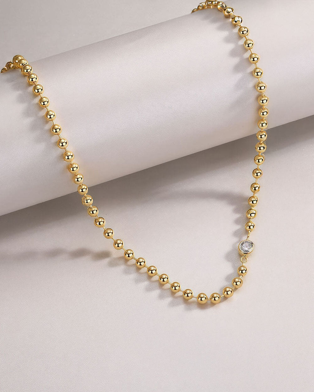 Vanya Orbit - 0.5ct Lab Diamond Beaded Necklace