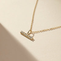 Aveline Small Diamond T Bar Necklace