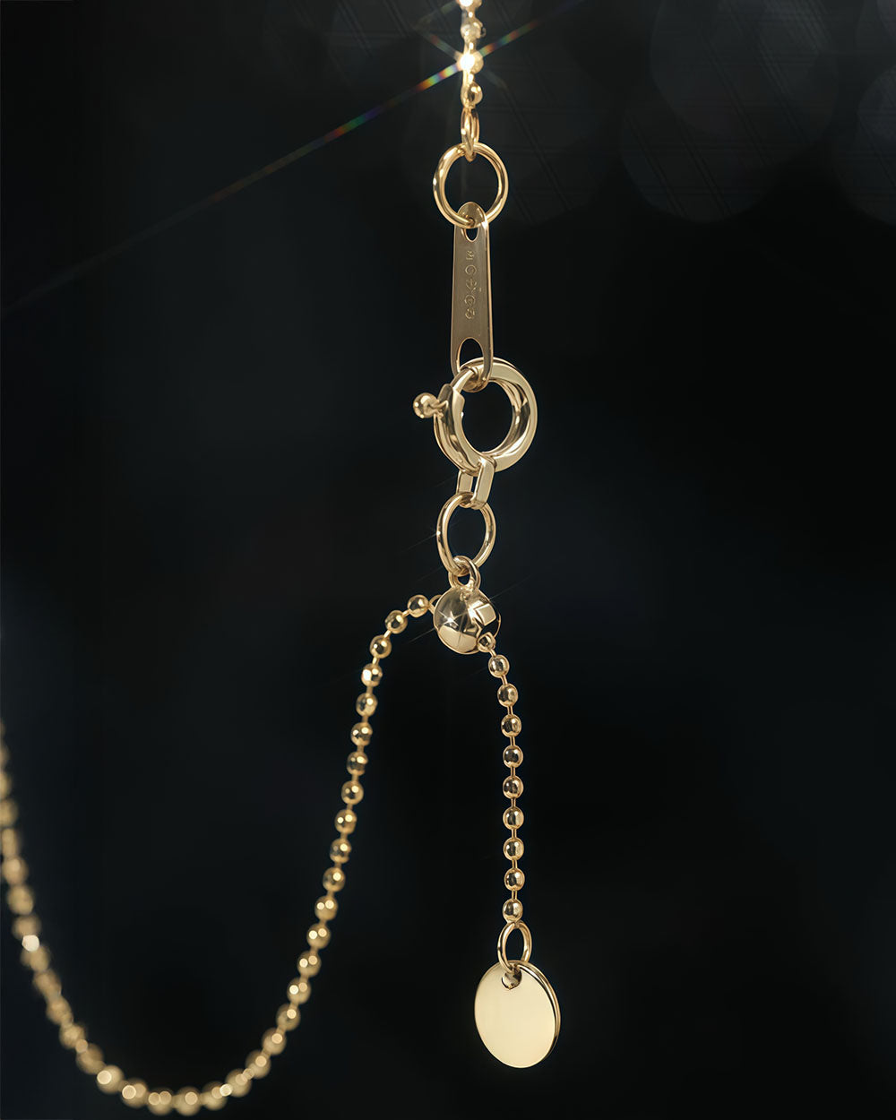 Luna Grace – 7 Diamonds Gold Bead Bracelet