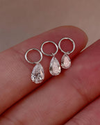 Nova Drop – Pear Drilled Diamond Earring