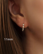 Vela Loop – Marquise Diamond Huggie Earrings