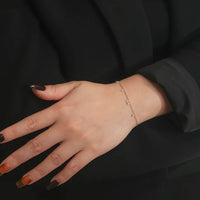 Luna Grace – 7 Diamonds Gold Bead Bracelet