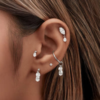 Serein Drop – Marquise Diamond Stud Earrings with Pear Dangle