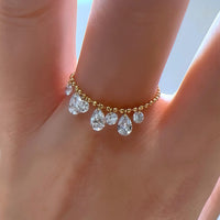 Celeste Arc – Pear Shaped Diamond Ring Adjustable
