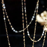 Celeste Drilled Diamond Sequin Chain Necklace